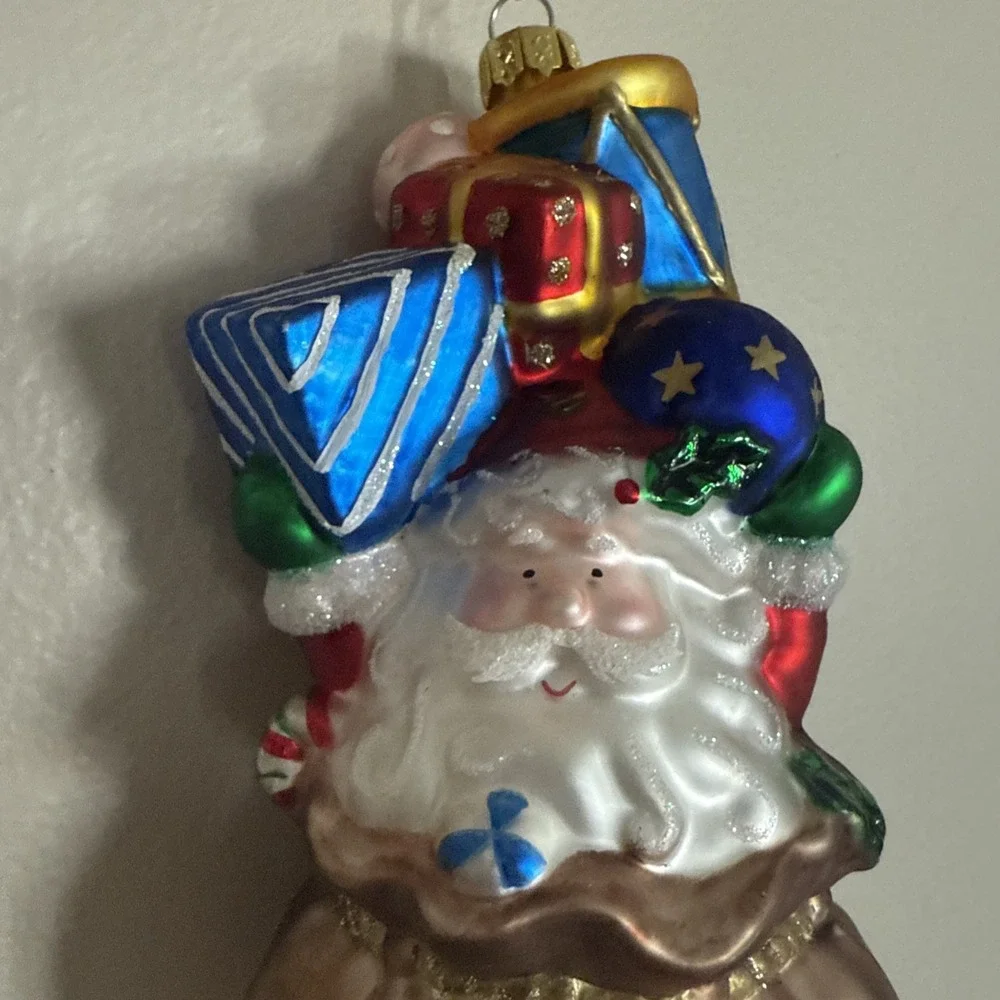 Lumiere Glass Hand-Crafted Painted Blown Glass‎ Santa Claus Figurine Vintage
